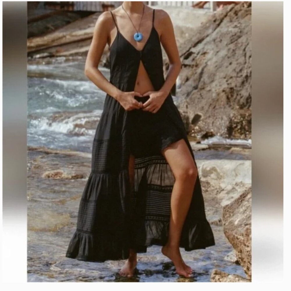 Spell Organic Cotton Dove Lace Strappy Dress XS - Picture 4 of 13